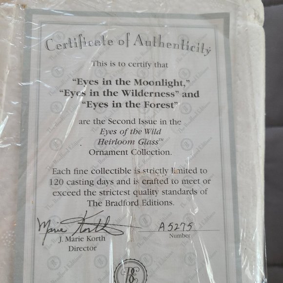 Vintage Bradford Edition Wolf Christmas Ornaments 1999 Eyes of the Wild - Picture 15 of 16